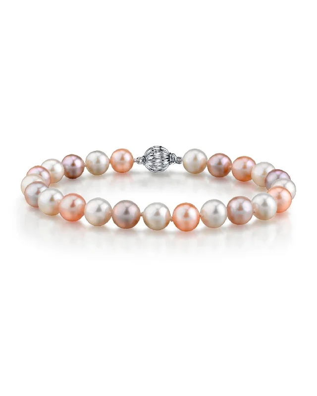 Plus Size Women's Pearl Bracelets with Extra - Long Chains for a Statement Piece7.0-7.5mm Multicolor Freshwater Pearl Bracelet - AAA Quality