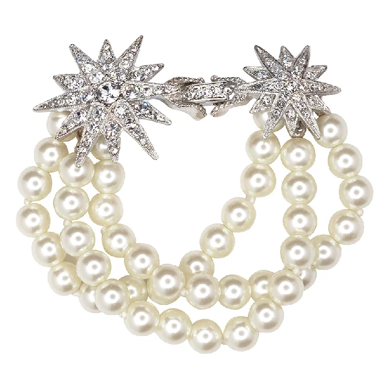 Vintage - Inspired Pearl Bracelets with Filigree and Enamel DetailsCultura Pearl Starburst Clasp Bracelet