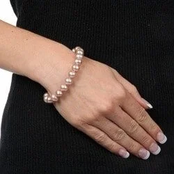 South Sea Pearl Bracelets with 18K Gold Clasps for a Luxurious LookDaVonna 14k Gold 9-10mm Pink freshwater Pearl Bracelet 7.25-inch