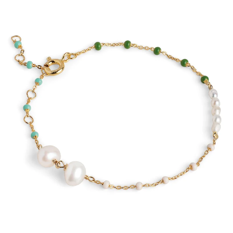 Vintage - Inspired Pearl Bracelets with Filigree and Enamel DetailsBracelet, Lola Perla