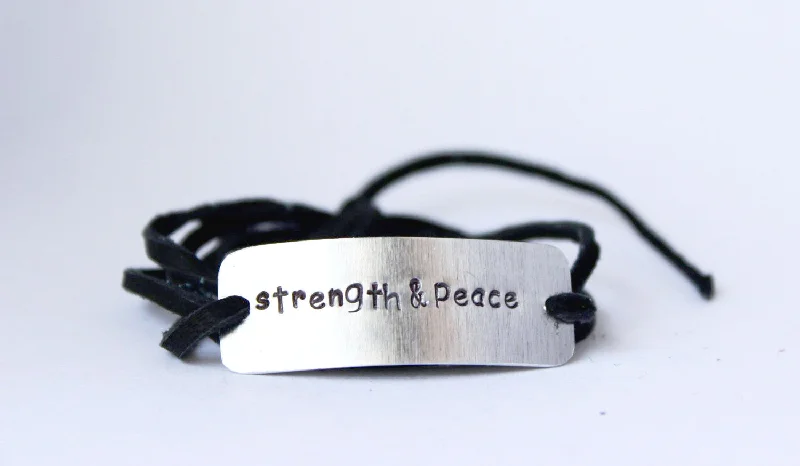 Adjustable Wrap Bracelets with Magnetic Closures for Easy WearStrength & Peace Wrap Bracelet