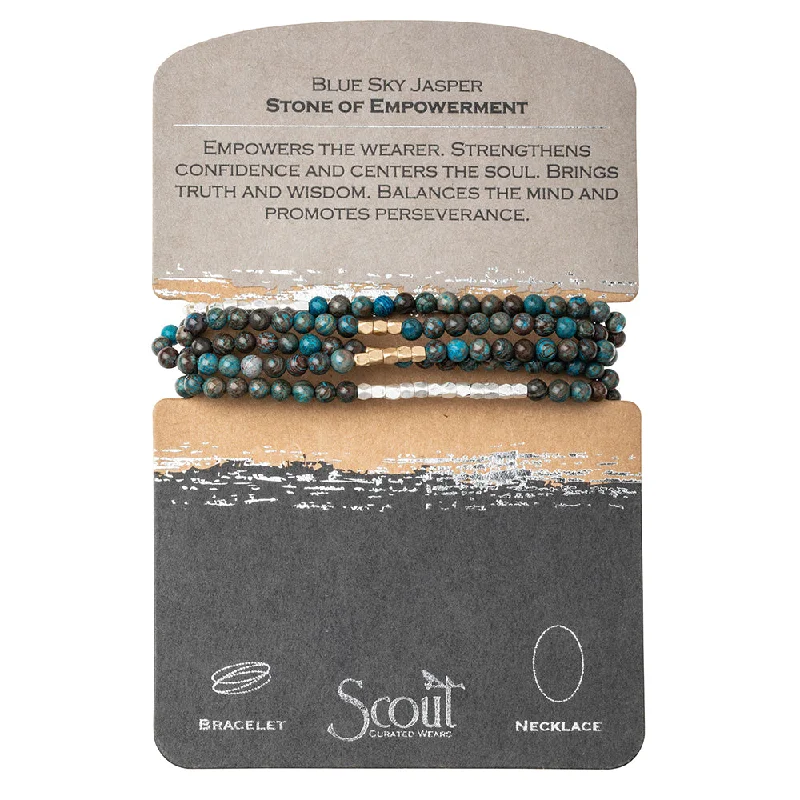 Pearl - Embellished Wrap Bracelets for an Elegant AppearanceStone Wrap Blue Sky Jasper - Stone of Empowerment