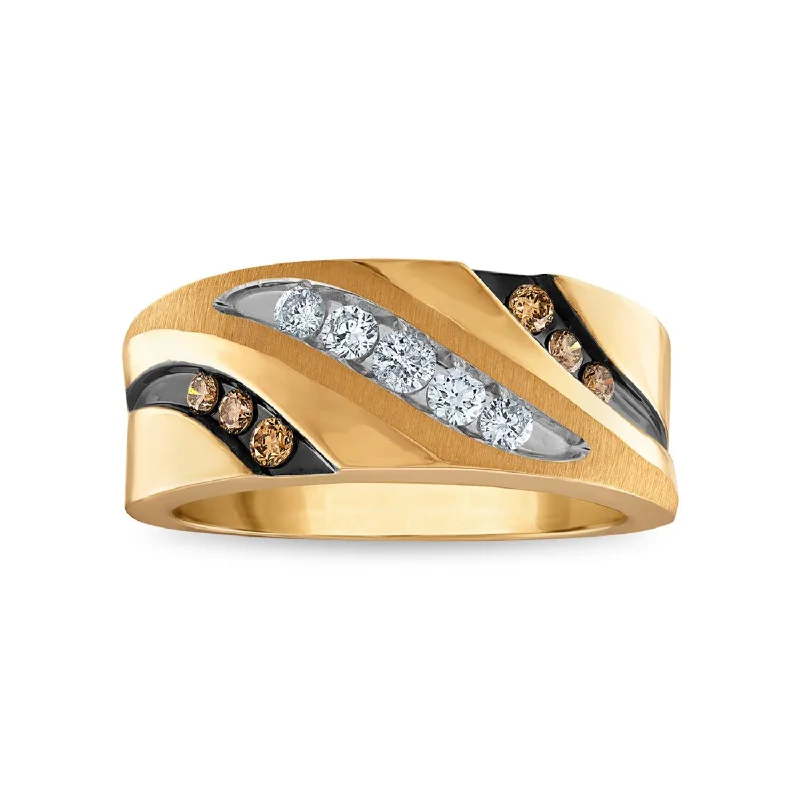 Platinum Celtic - Inspired Wedding Bands with Intricate Knotwork Patterns for a Symbolic and Stylish Choice1/2 CTW Diamond Wedding Ring in 10KT Yellow Gold