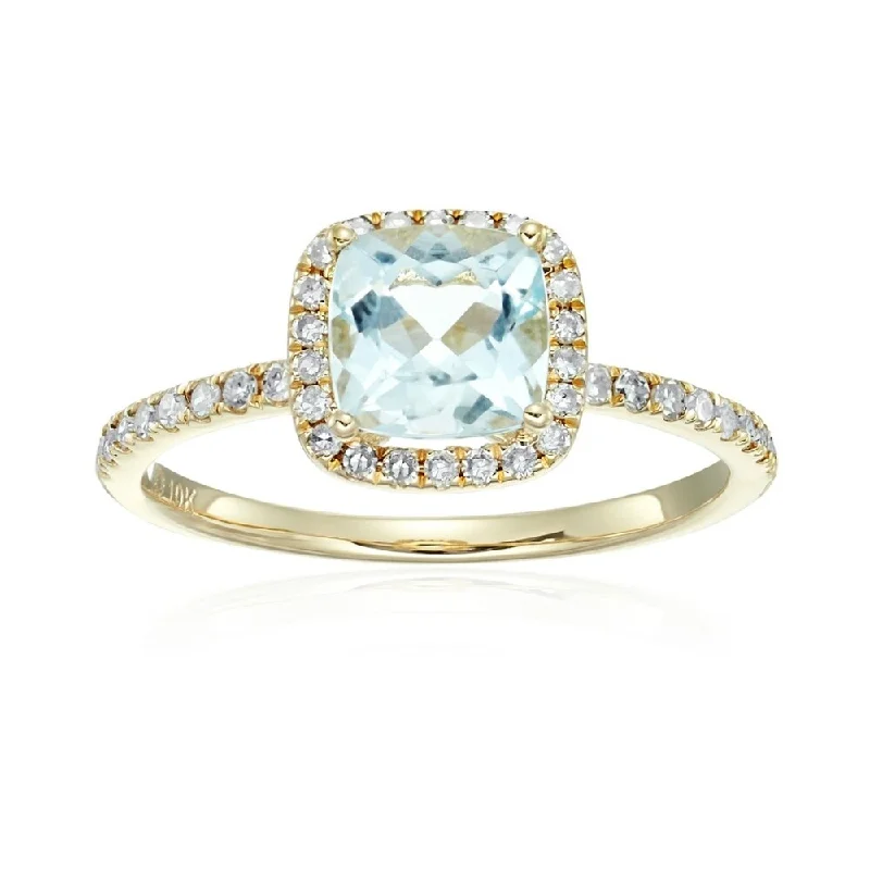 Alexandrite Gemstone Rings in Platinum with a Hidden Halo for a Rare and Luxurious Piece10k Yellow Gold Aquamarine and Diamond Engagement Ring