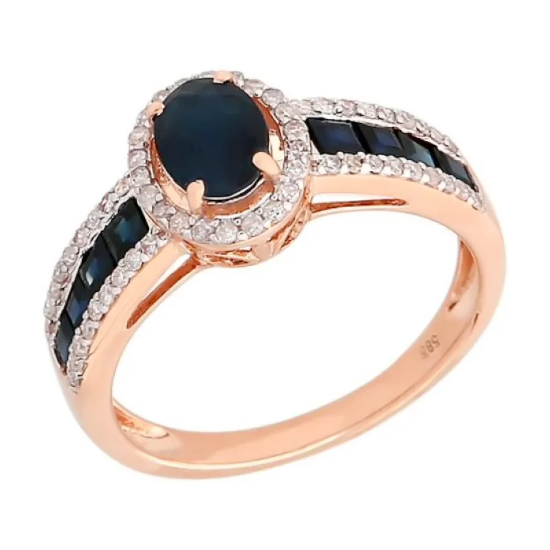 Tourmaline Gemstone Rings in 18K Two - Tone Gold with a Floral - Shaped Setting for a Feminine Touch14K Gold Blue Sapphire and Diamond Ring