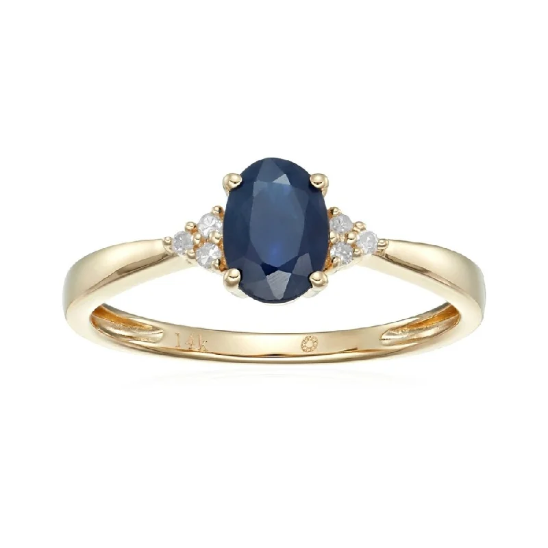 Jasper Gemstone Rings in 18K Gold Vermeil with a Matte Finish for a Subtle and Elegant Look14k Yellow Gold Blue Sapphire & Diamond Classic Engagement Ring