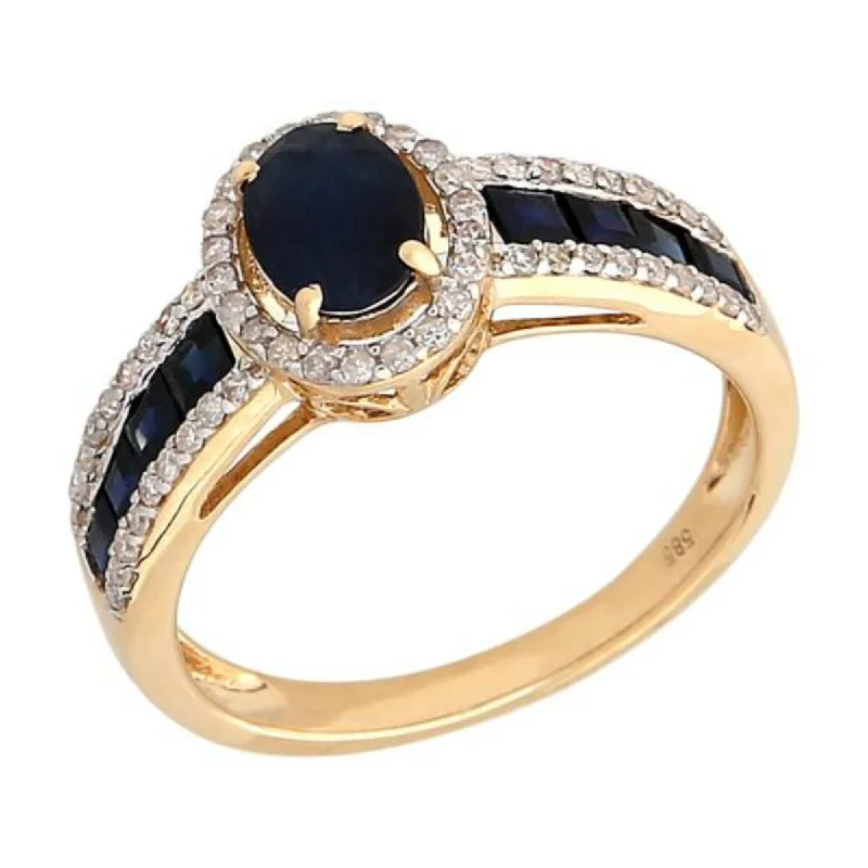 Jasper Gemstone Rings in 18K Gold Vermeil with a Matte Finish for a Subtle and Elegant Look14Kt Gold Blue Sapphire and Diamond Ring