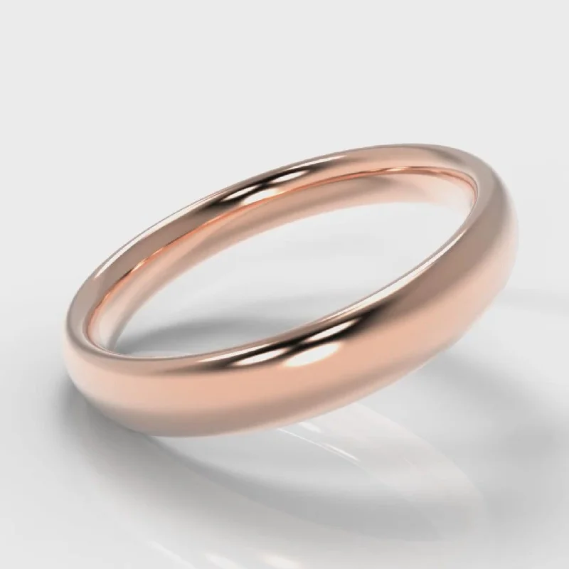 Moissanite - Set Wedding Bands in Yellow Gold for a Sparkling and Ethical Alternative to Diamonds4mm Court Shaped Comfort Fit Wedding Ring - Rose Gold