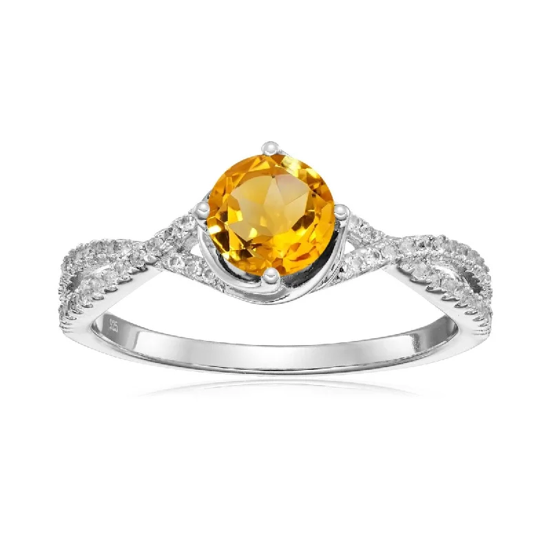 Alexandrite Gemstone Rings in Platinum with a Hidden Halo for a Rare and Luxurious Piece925 Sterling Silver Citrine and Created White Sapphire Ring