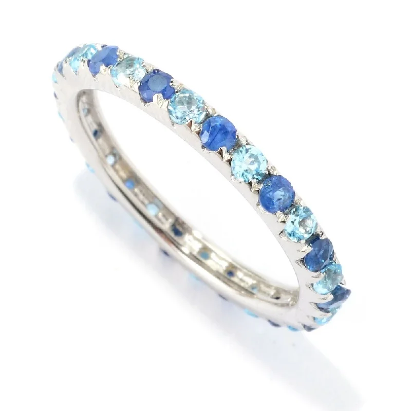 Citrine Gemstone Rings in Stainless Steel with a Stackable Design for a Trendy Everyday Wear925 Sterling Silver Swiss Blue Topaz and Blue Sapphire Eternity Band Ring