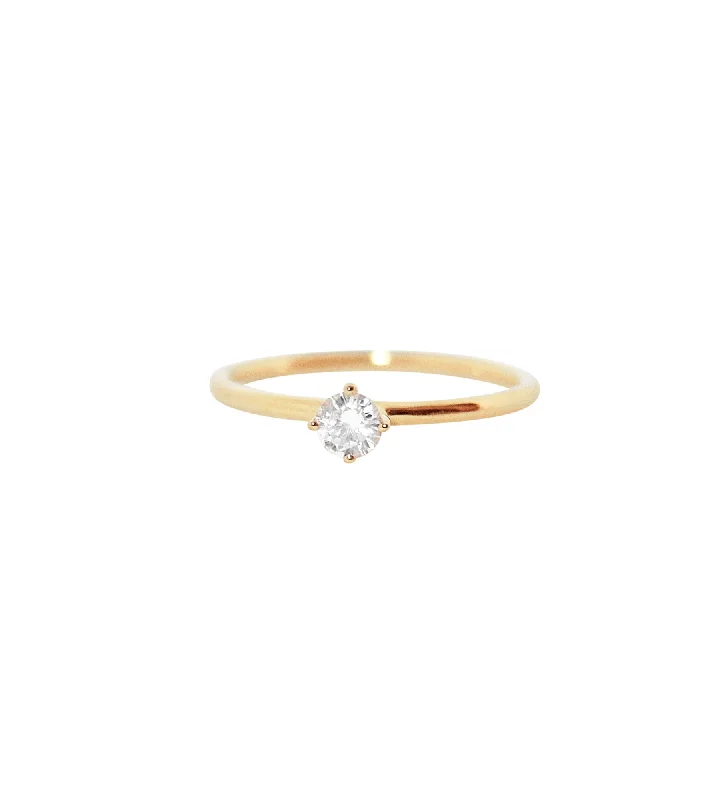 Rose Gold - Plated Engagement and Wedding Band Sets with a Halo of Cubic Zirconia for a Glamorous and Affordable LookMalene 3.5 White 14K Gold Ring w. Diamond