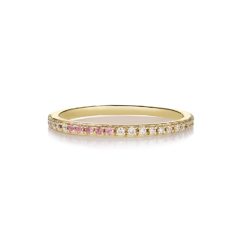 Adjustable - Fit Wedding Bands in Gold - Plated Metal for a Comfortable and Custom - Fitting OptionSarah Lil Pink 14K Gold Ring w. Diamonds & Sapphires