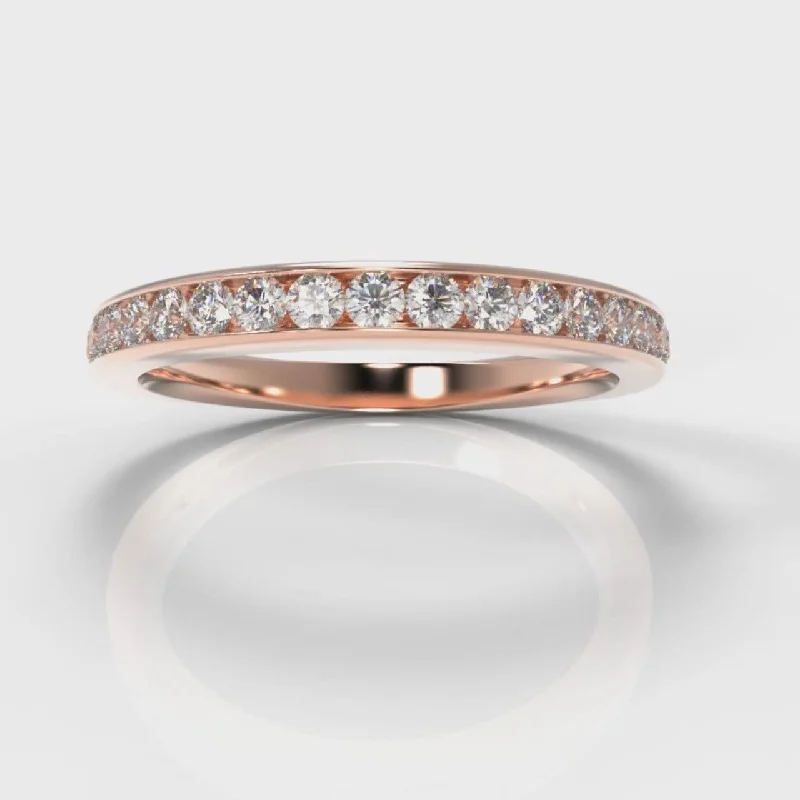 Vintage - Style Filigree Wedding Bands in 14K Gold for a Romantic and Antique - Inspired AestheticChannel Set Diamond Wedding Ring - Rose Gold