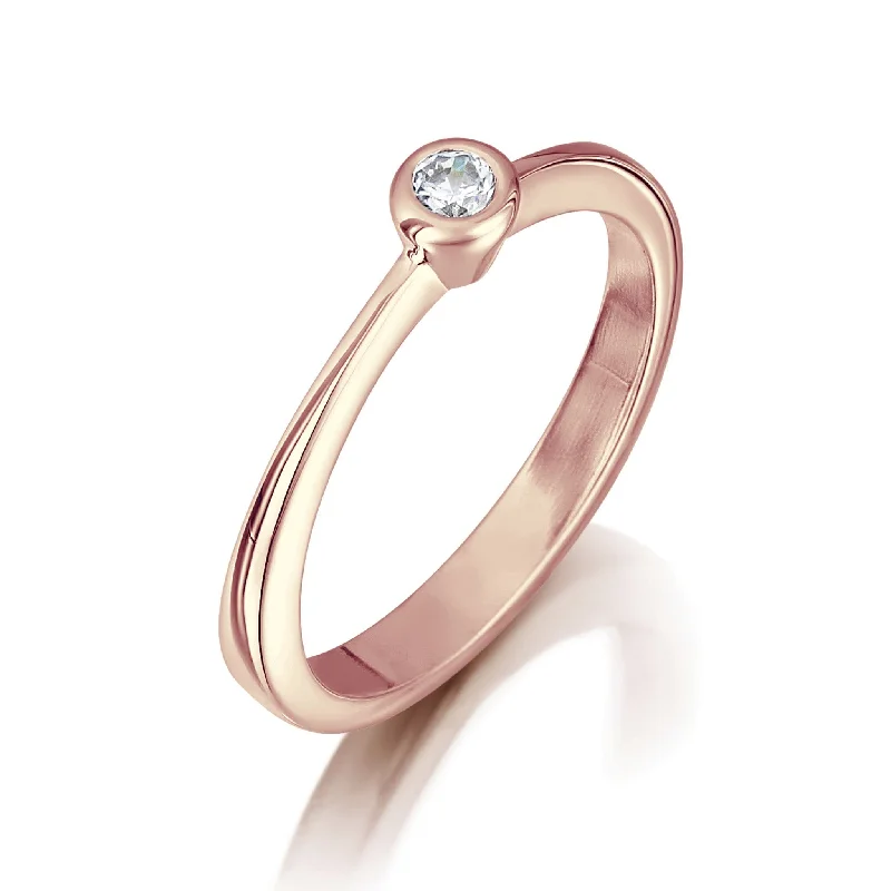 Engagement Rings with Amethyst and Diamond Accents in a Contemporary SettingContemporary 0.10ct Solitaire Diamond Ring in 9ct Rose Gold