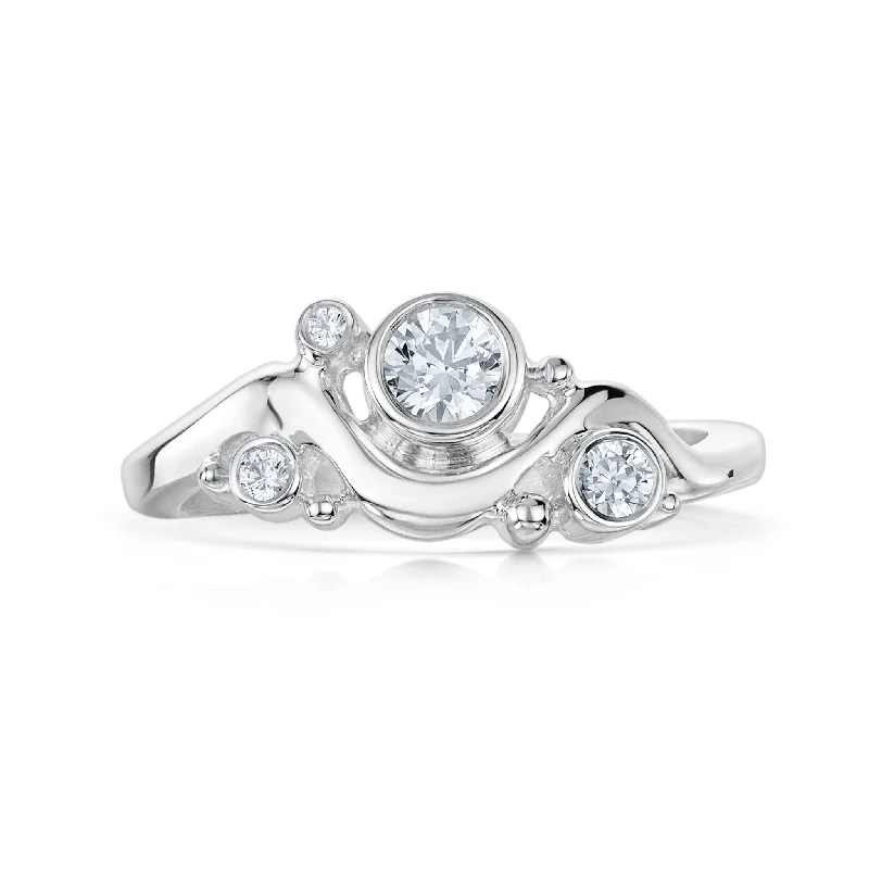 Vintage - Inspired Engagement Rings with Filigree Work and Emerald - Cut Center StoneCosmos Constellation Ring in Sterling Silver