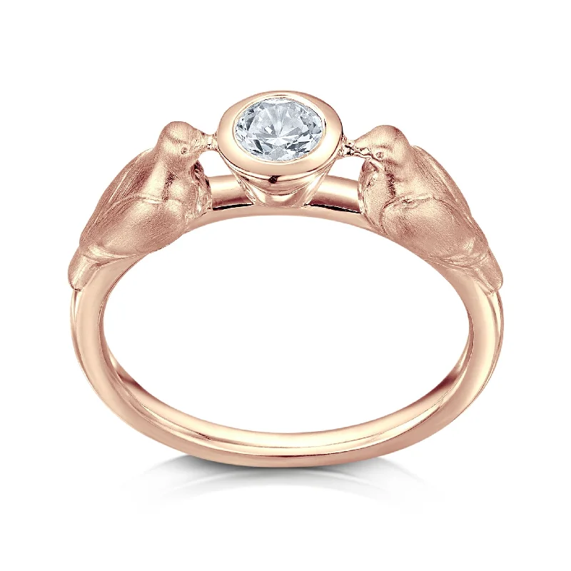 Signature - Design Engagement Rings with a Brand - Exclusive Pattern and Premium DiamondsDove Diamond Ring in 9ct Rose Gold