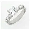 Cushion - Cut Halo Engagement Rings with a Platinum Band and Micro - Pave DetailsEngagement 1.25 Round center prong set Cubic Zirconia Cz Ring