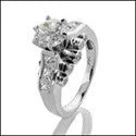 Marquise Cut Engagement Rings with a Channel - Set Diamond BandEngagement 1 Ct Round Center Channel Princess Bezel Cubic Zirconia Cz Ring