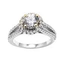 Oval Cut Engagement Rings in Palladium with a Hidden Halo for a Surprise SparkleEngagement 1 Ct Round Center Yellow Prongs Halo Pave Cubic Zirconia 14k Gold Cz Ring