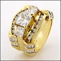 Pear - Shaped Engagement Rings in Yellow Gold with a Diamond - Encrusted BandEngagement 2 Ct Princess Channel Yellow Gold Cubic Zirconia Cz Ring