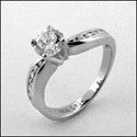 Solitaire Engagement Rings with a High - Clarity Round Diamond and Tapered BandEngagement .60 Round CZ Channel Round Cubic Zirconia Cz Ring