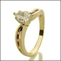 Signature - Design Engagement Rings with a Brand - Exclusive Pattern and Premium DiamondsEngagement .75 Pear Center in Yellow Gold Cubic Zirconia Cz Ring