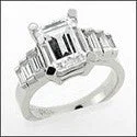 Engagement Rings with Amethyst and Diamond Accents in a Contemporary SettingHIgh Quality Cubic Zirconia Emerald Cut 3 Carat Channel Baguettes Ring 14K White Gold