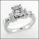 Adjustable Engagement Rings with a Flexible Band and a Princess - Cut Center DiamondHigh Quality Round 1 Carat 4 Prong Engagement Ring Channel Sides CZ 14K White Gold