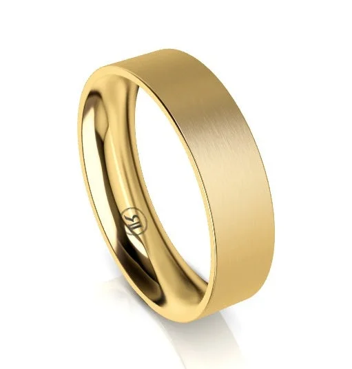 Two - Tone Gold and Silver Wedding Bands with a Twist Design for a Contemporary and Eye - Catching StyleFlat Band Comfort Fit Wedding Ring (AG) - Yellow Gold