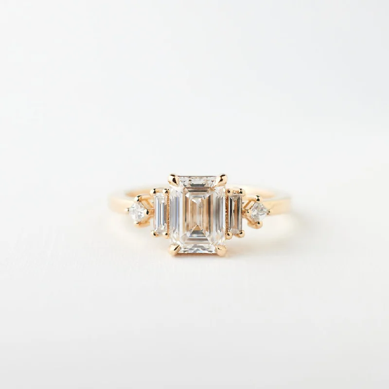 Three - Stone Engagement Rings Symbolizing Love's Past, Present, and Future with Asscher - Cut DiamondsJosie Ring - 1.51 Carat Emerald Cut Lab Diamond