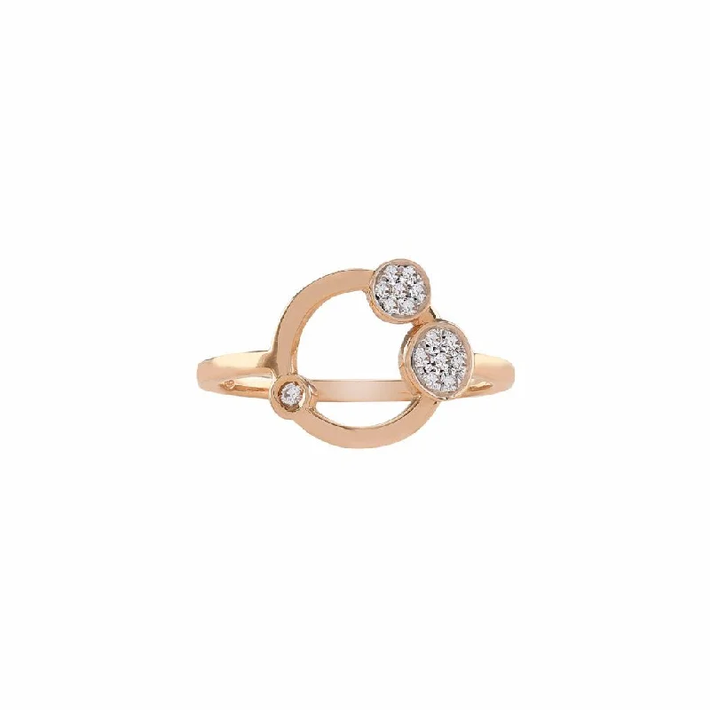 Peridot Gemstone Rings in 14K Gold - Filled Metal with a Pave - Set Band for a Sparkling LookGalaxy 18K Rosegold Ring w. Diamonds