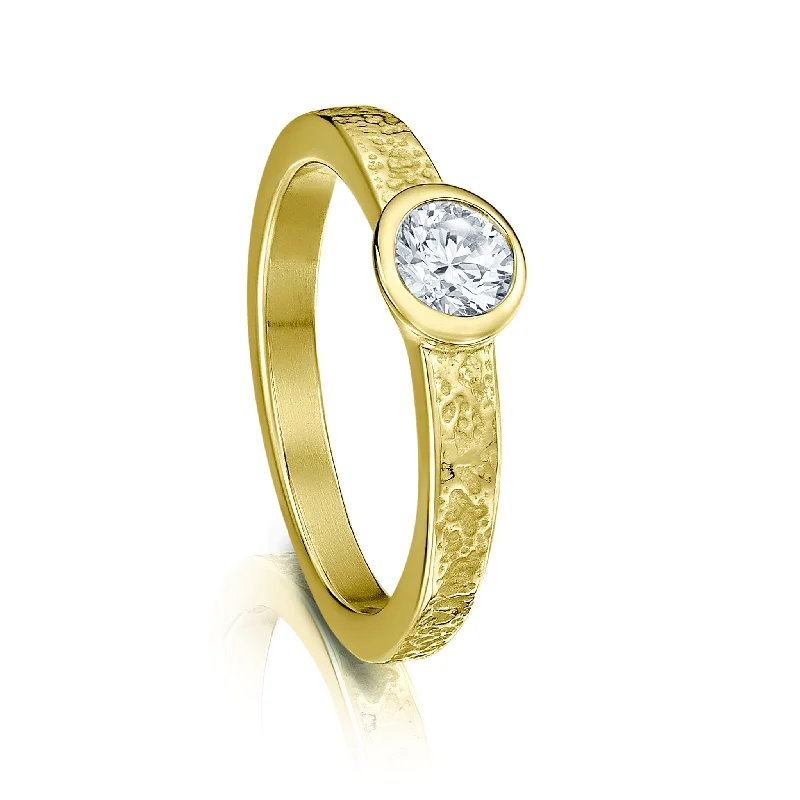 Cathedral - Style Engagement Rings with a Raised Center Stone and Intricate MetalworkMatrix 0.40ct Diamond Ring in 18ct Yellow Gold