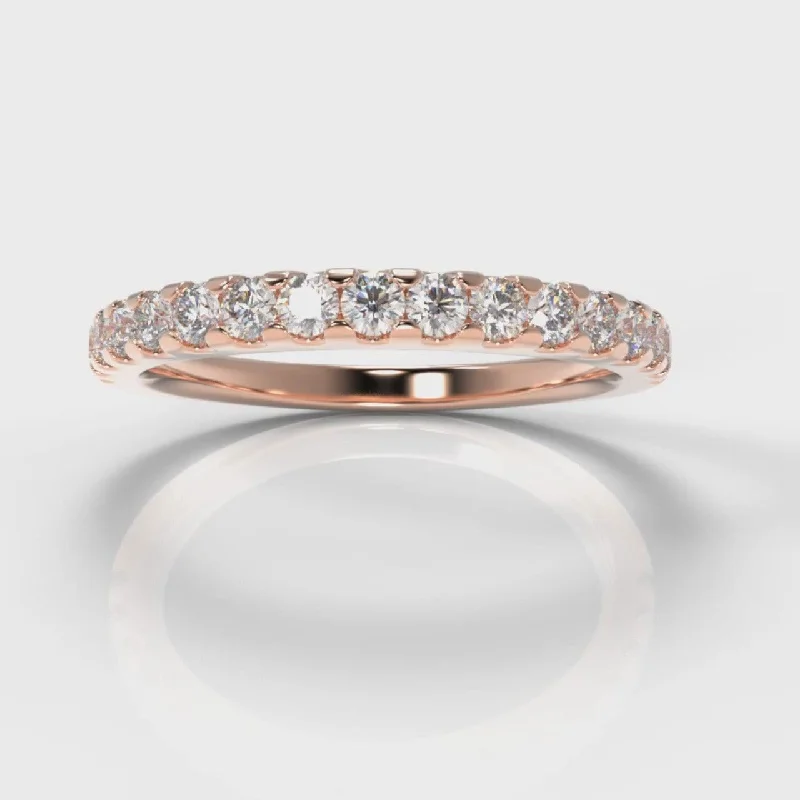 Custom - Engraved Titanium Wedding Bands with Personalized Messages for a One - of - a - Kind and Sentimental PieceMicropavé Diamond Wedding Ring - Rose Gold