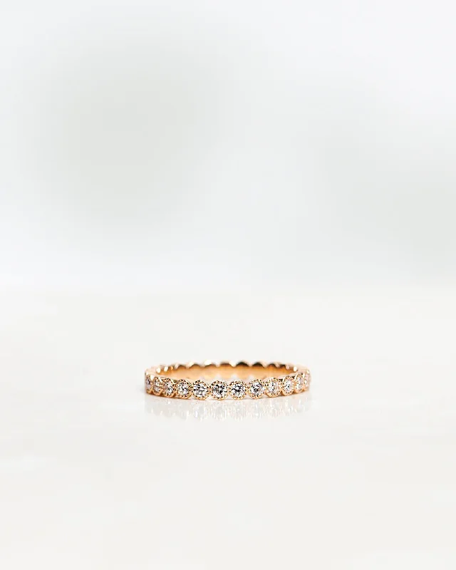 Topaz Gemstone Rings in 10K Gold with a Channel - Set Design for a Contemporary and Durable OptionAstrid Vintage Style Band 18K Gold, Whitegold or Rosegold Ring w. Diamonds