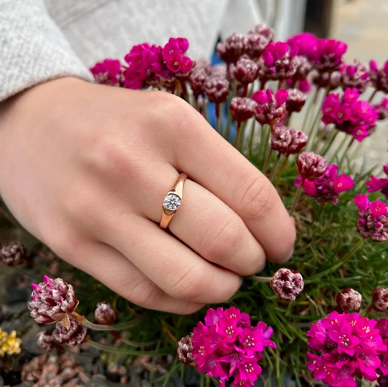 Vintage - Inspired Engagement Rings with Filigree Work and Emerald - Cut Center StoneNorth Star 0.50ct Diamond Ring in 9ct Rose Gold