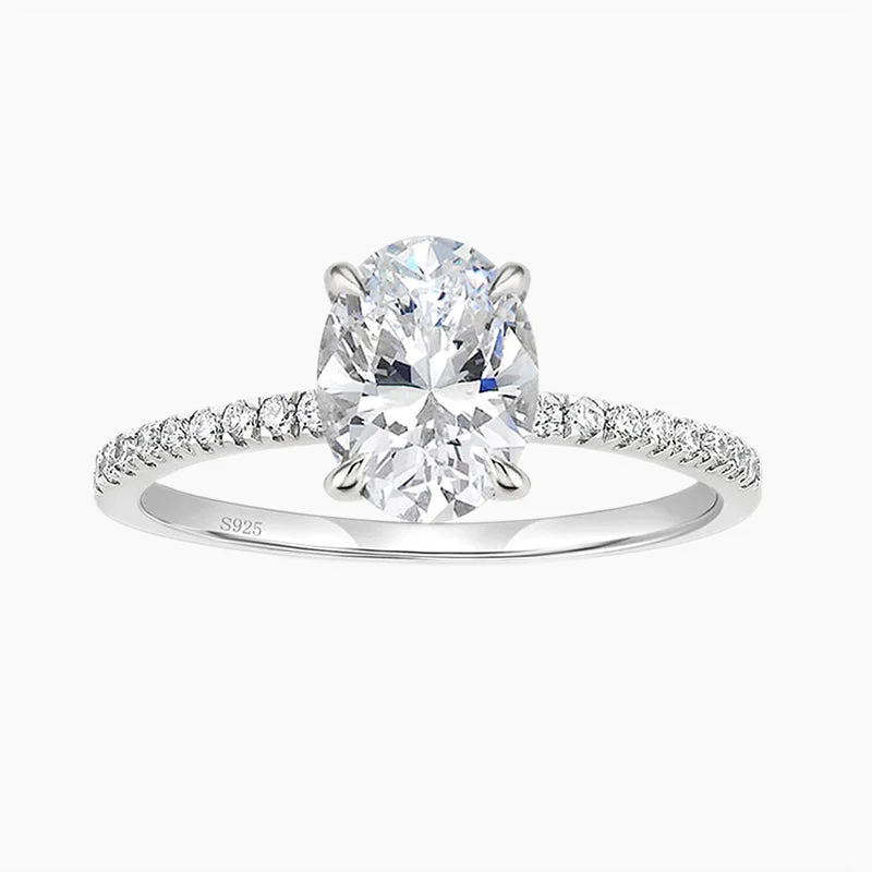 Cathedral - Style Engagement Rings with a Raised Center Stone and Intricate MetalworkOval Cut Cubic Zirconia Engagement Ring