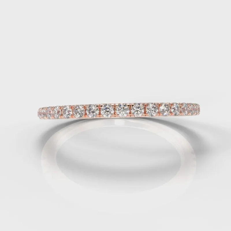 18K White Gold Classic Round - Cut Diamond Wedding Bands for a Timeless and Elegant LookPetite Micropavé Diamond Wedding Ring - Rose Gold