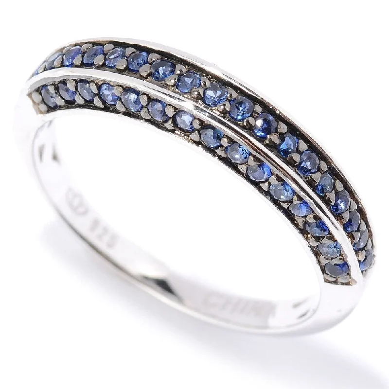 Sapphire Gemstone Rings in 18K White Gold with Diamond Accents for an Elegant EngagementPlatinum o/Silver Created Blue Sapphire Band Ring