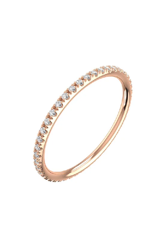 Sapphire - and - Diamond - Accented Wedding Bands in Platinum for a Royal and Sophisticated LookLine Pavé 18K Rose Gold Ring w. Lab-Grown Diamonds