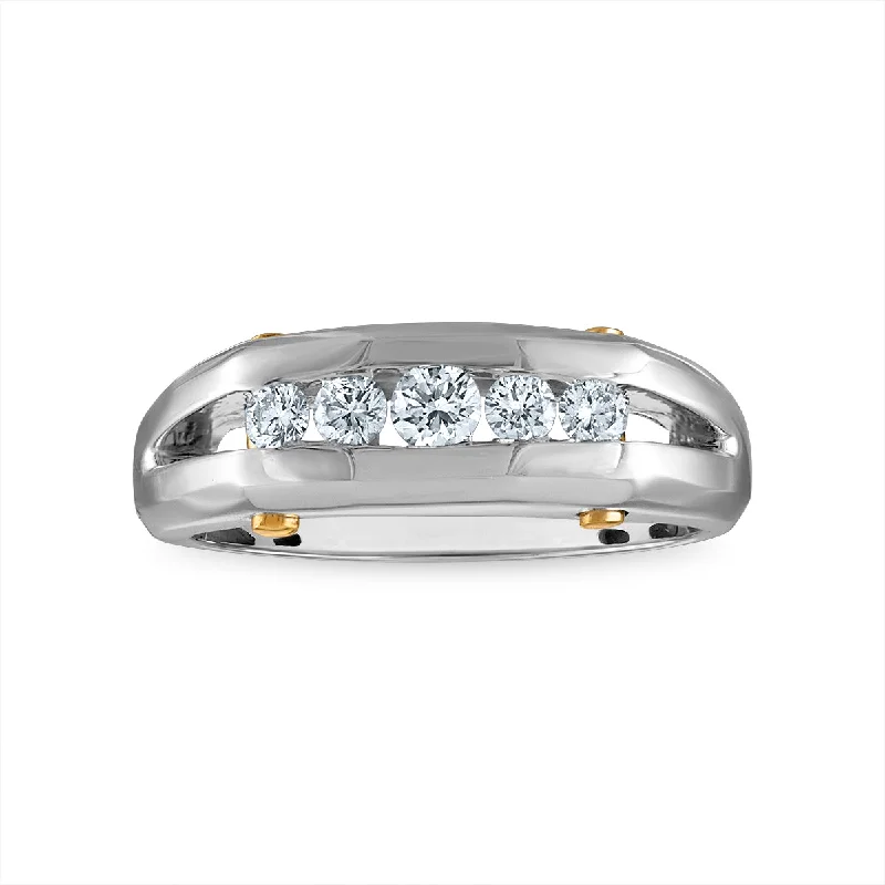 Vintage - Style Filigree Wedding Bands in 14K Gold for a Romantic and Antique - Inspired AestheticSignature EcoLove 1/2 CTW Lab Grown Diamond Wedding Ring in 14KT White and Yellow Gold