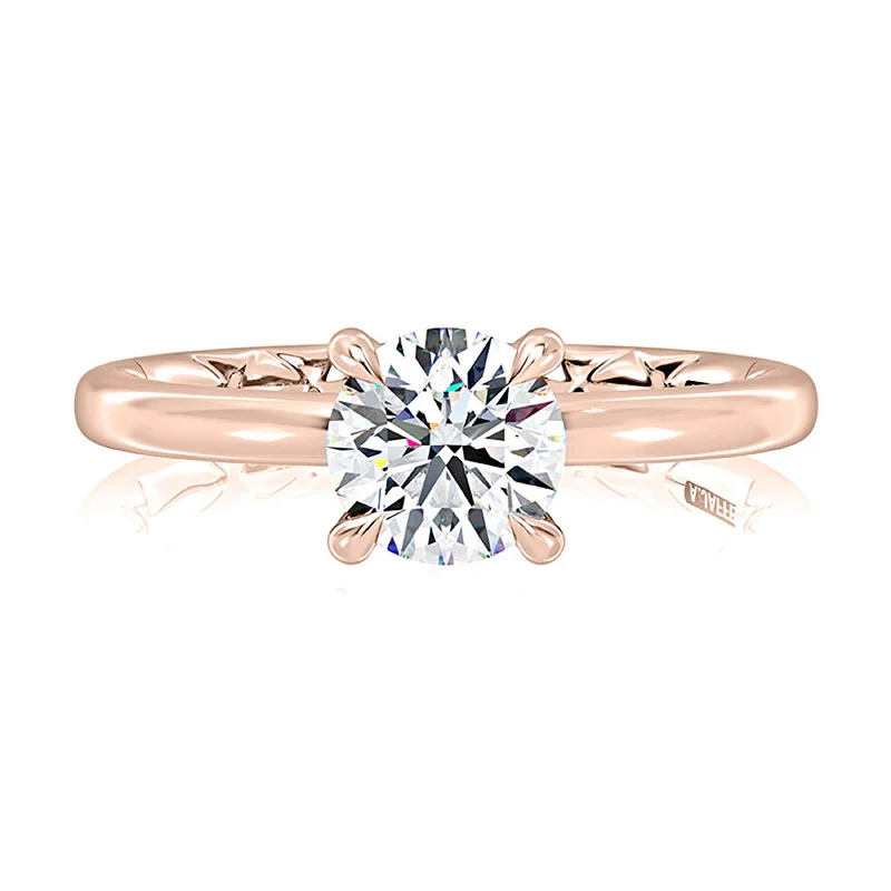 Marquise Cut Engagement Rings with a Channel - Set Diamond BandSolitaire Ring | 14k Rose (1.50ct Head)