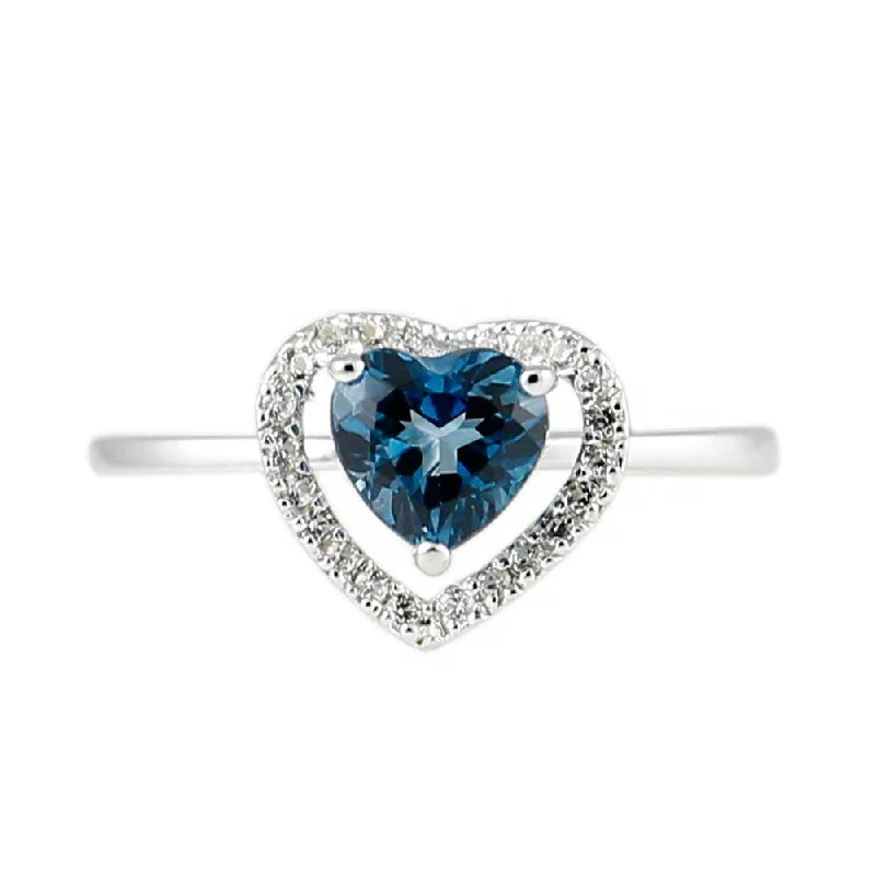 Turquoise Gemstone Rings in 925 Silver with a Southwestern - Inspired Design for a Rustic CharmSter Silver London Blue Topaz & Created White Sapphire Ring