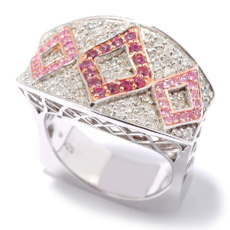 Opal Gemstone Rings in Rose Gold with a Milgrain Edge for a Feminine and Romantic StyleSterling Silver Rhodolite, Pink Sapphire, and 3/8 TCW Diamond Ring (H-I, I1-I2)