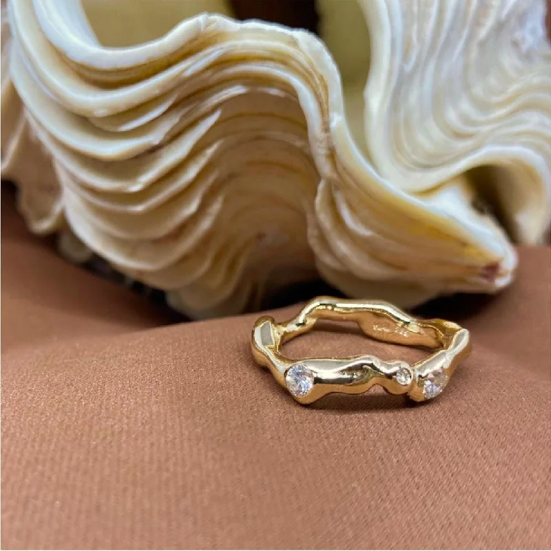 Jasper Gemstone Rings in 18K Gold Vermeil with a Matte Finish for a Subtle and Elegant LookLunar Galaxy Lux 14K Gold Ring w. Diamonds