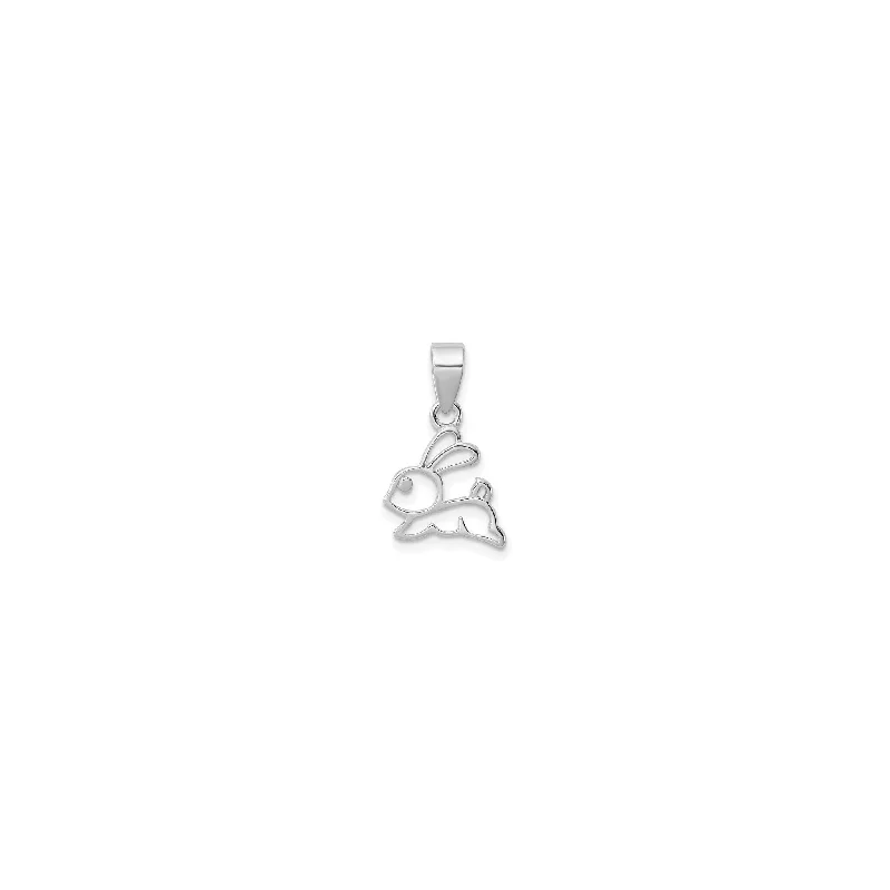 Adjustable - Chain Cubic Zirconia Solitaire Pendant for a Sparkling GiftRabbit Contour Pendant (14K)