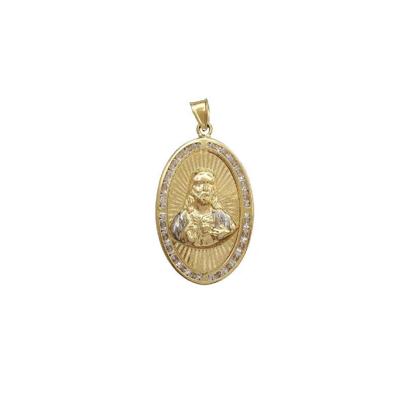 Hand - Carved Jade Buddha Pendant for Spiritual and Cultural SignificanceZirconia Channel-Set Radiant Halo Sacred Jesus Oval Pendant (14K)